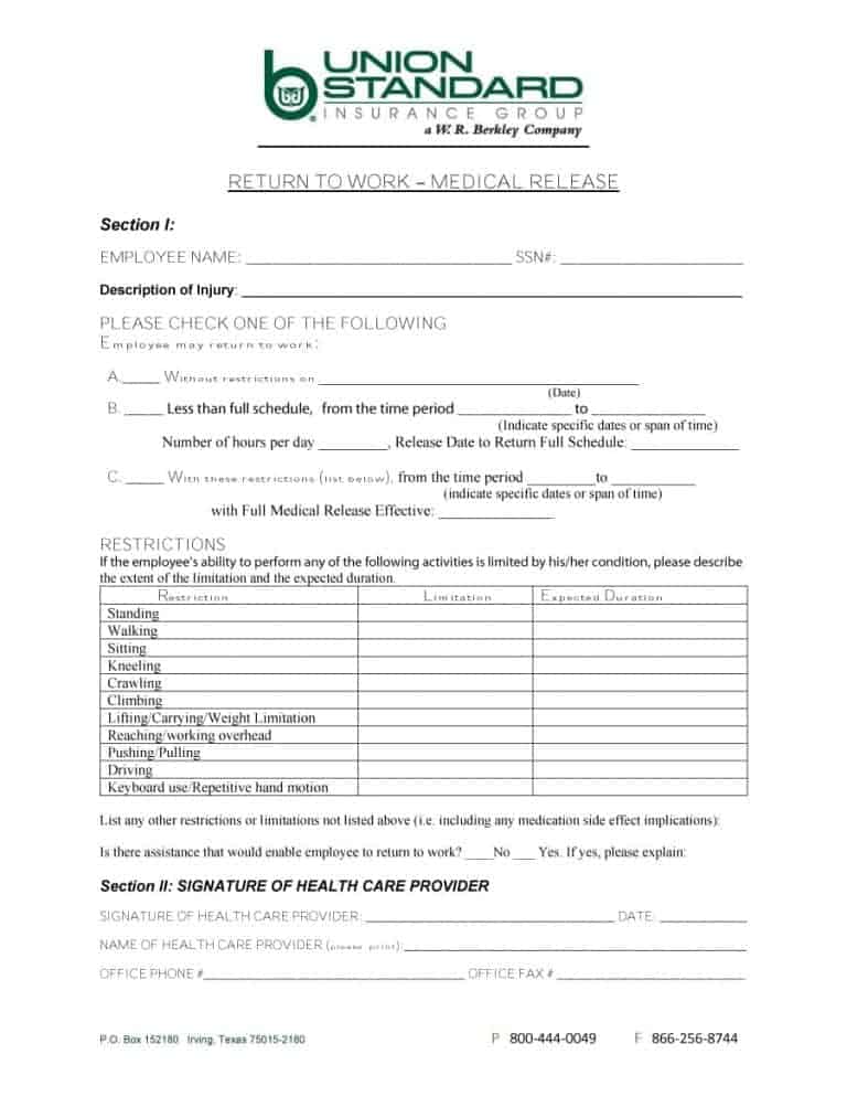 Return To Work With Restrictions Letter from printabletemplates.com