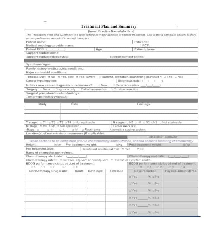 Treatment Plan Template Counseling from printabletemplates.com
